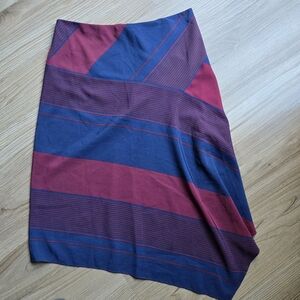 Tory Burch Asymmetrical Skirt in Blue and Red